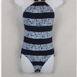 Michael Kors Striped Blue Swimsuit